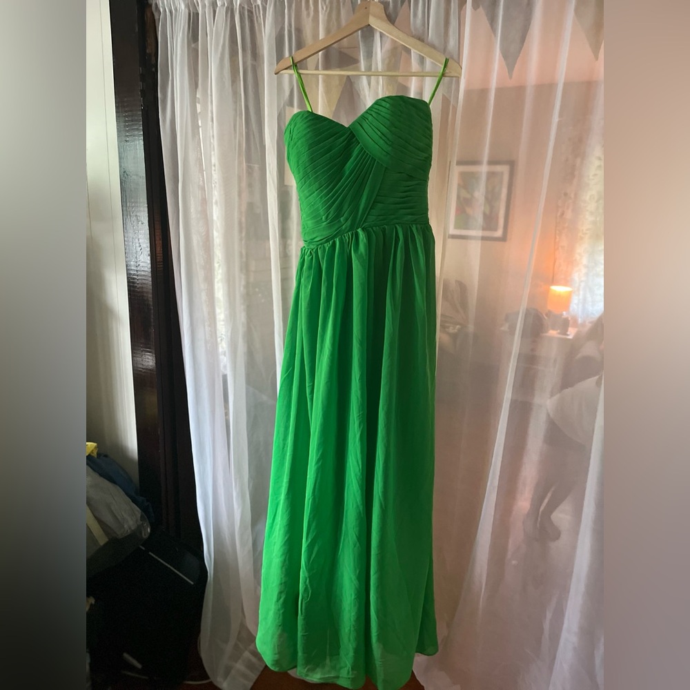 Parrot Green Strapless Bridesmaid Dress Size 6